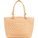 Chanel Quilted Lambskin Cambon Ligne Jumbo Tote Shoulder Bag