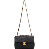 Chanel Quilted Lambskin 24K Gold Jumbo Single Flap Crossbody Bag