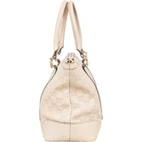 Gucci GG White Leather Guccissima Twin Heart Handbag