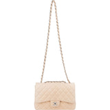 Chanel Quilted Lambskin Palladium Jumbo Single Flap Crossbody Bag