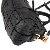 Prada Black Nappa Leather Gauffre Satchel Handbag