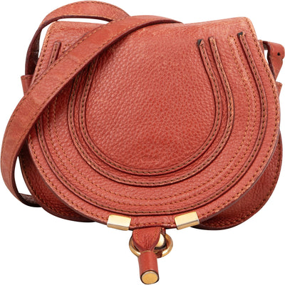 Chloé Grained Leather Small Marcie Saddle Crossbody Bag