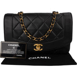 Chanel Quilted Lambskin Diana 24K Gold Diana Single Flap Crossbody Bag
