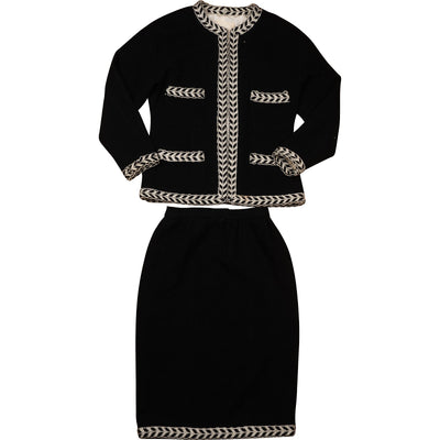 [🔄️B33 / F78] Chanel Multicolor Cotton Knit Skirt Suit - vintageandkickz