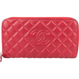 [🔄️B11 / F34] Chanel Caviar Leather Quilted Zip Around Wallet - vintageandkickz