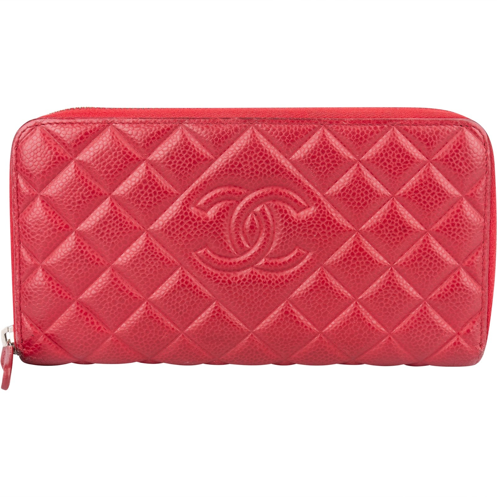 [🔄️B11 / F34] Chanel Caviar Leather Quilted Zip Around Wallet - vintageandkickz
