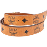 MCM Monogram Visetos Leather Reversible Plate Buckle Belt (90)