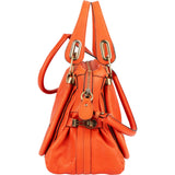 Chloé Orange Grained Leather Paraty Handbag