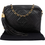 Chanel Quilted Lambskin Chevron Tassel Camera Crossbody Bag