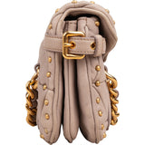 Miu Miu Quilted Nappa Leather Studded Turnlock Shoulder Bag