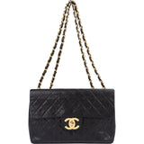 Chanel Quilted Lambskin 24K Gold Maxi Single Flap Crossbody Bag