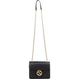 Gucci Grained Leather Interlocking GG Small Shoulder Crossbody Bag