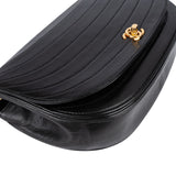 Chanel Quilted Lambskin 24K Gold Half Moon Single Flap Shoulder Bag