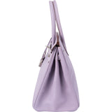 Hermès Lilac Chevre Mysore Leather Palladium Birkin 30 Handbag