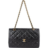 Chanel Quilted Lambskin Bicolor CC Double Flap Crossbody Bag