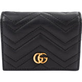 Gucci Black Quilted Leather GG Marmont Flap Wallet