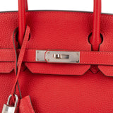 Hermès Rouge Garance Togo Leather Palladium Birkin 30 Handbag