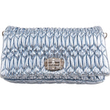 Miu Miu Metallic Matelassé Nappa Leather Crystal Embellished Crossbody Bag