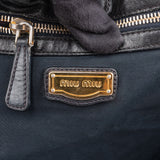 Miu Miu Vitello Leather Braided Handle Tote Shoulder Bag