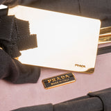 Prada Black Satin Pleated Clutch