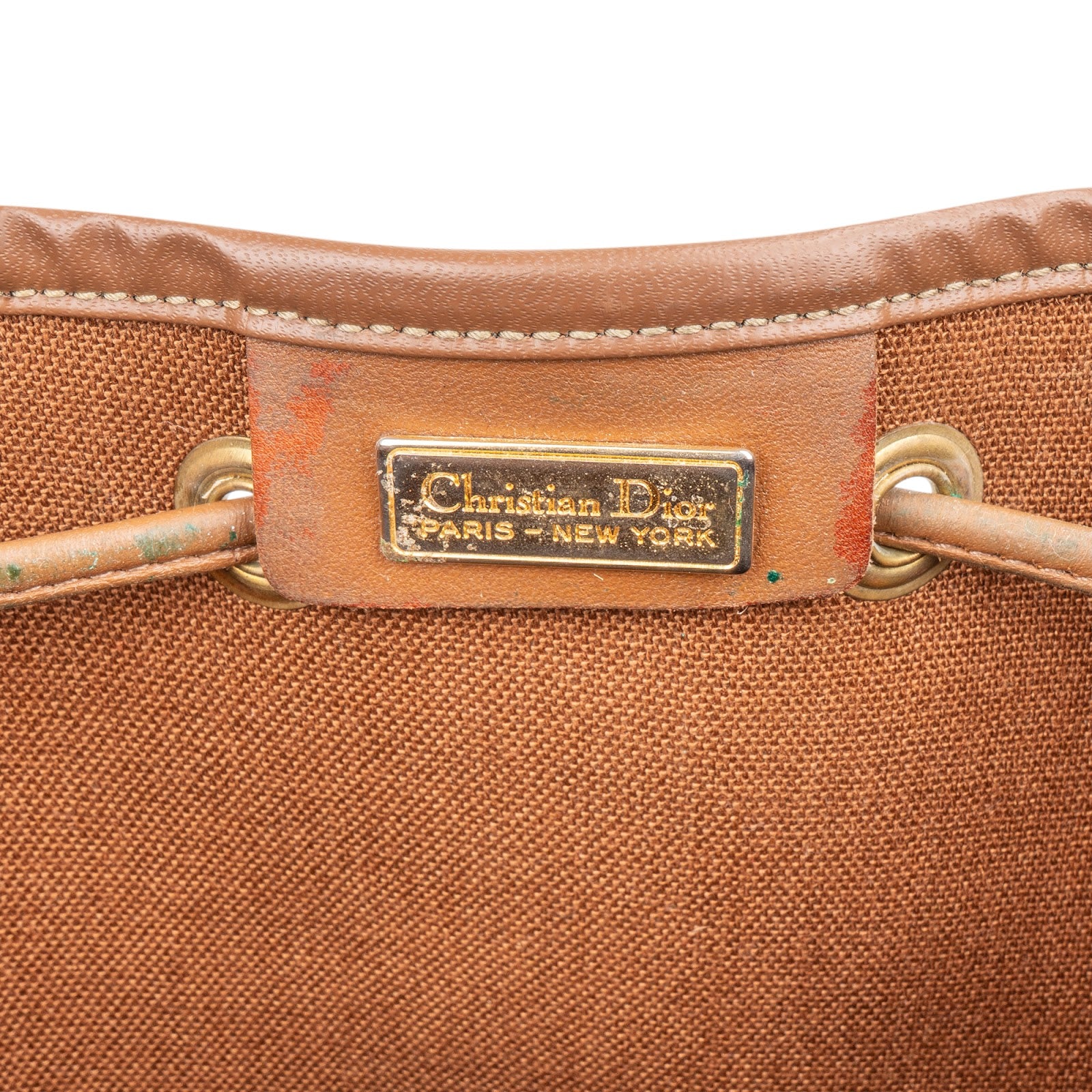 [🔄️B20 / F42] Christian Dior Honeycomb Canvas Bucket Shoulder Bag - vintageandkickz