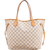 Louis Vuitton Monogram Damier Azur Canvas Neverfull MM Shoulder Bag