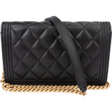 Chanel Quilted Lambskin Boy Wallet On Chain Crossbody Bag