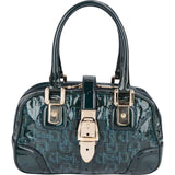 Gucci Monogram Patent Leather Horsebit Boston Handbag