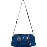 Prada Blue Tessuto Gaufre Satchel Handbag