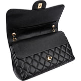 Chanel Caviar Leather Palladium Jumbo Double Flap Crossbody Bag