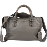 Balenciaga Classic Grey Leather City Handbag