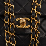 Chanel Quilted Lambskin 24K Gold Small Double Flap Shoulder Bag