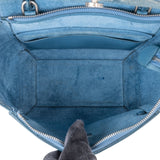Céline Blue Grained Calfskin Small Belt Handbag