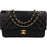 Chanel Quilted Lambskin 24K Gold Medium Double Flap Shoulder Bag