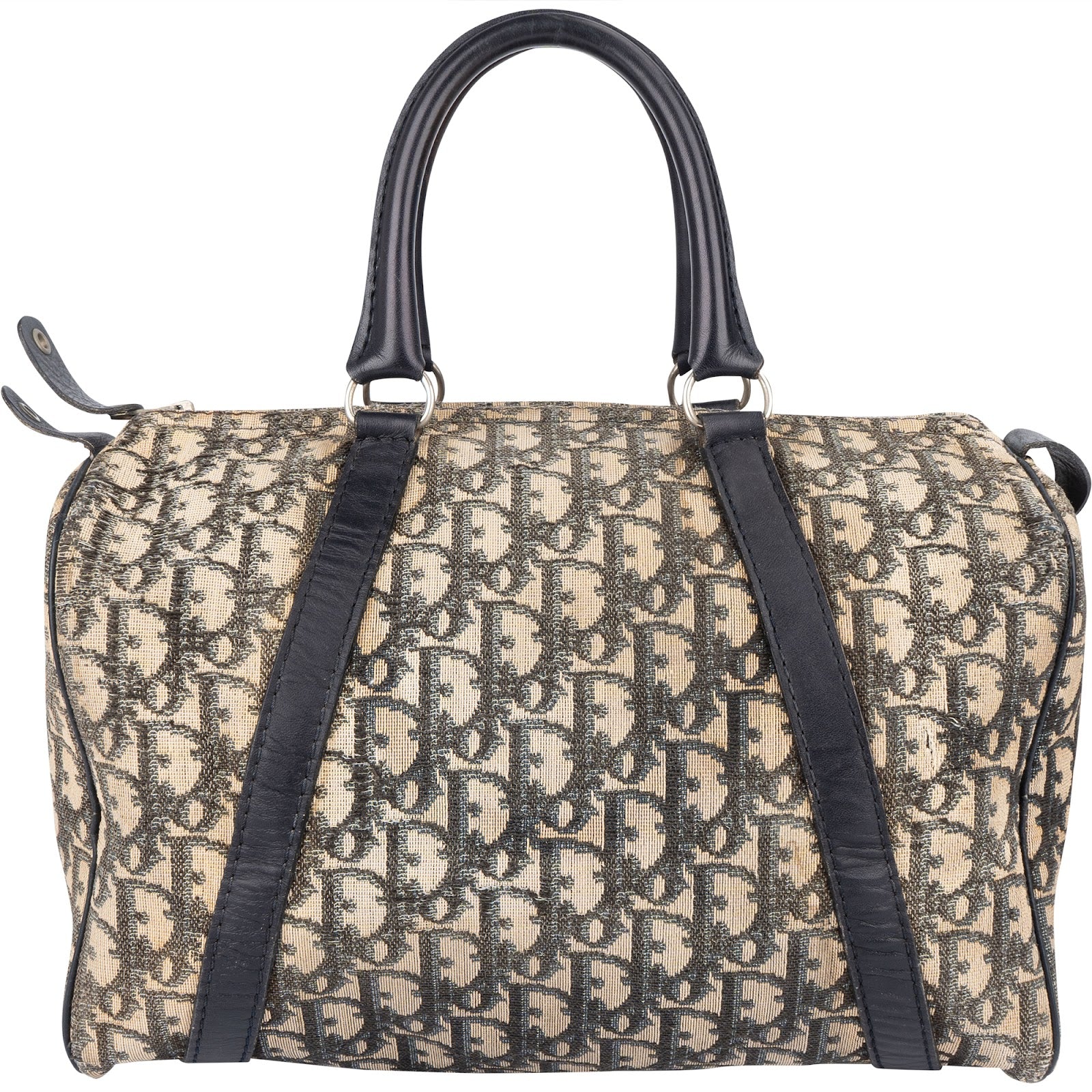 [🔄️B23 / F55] Christian Dior Monogram Trotter Canvas Boston Bag Handbag - vintageandkickz