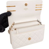 Chanel Quilted Lambskin Paris-Cosmopolite Charms Two-Tone Wallet On Chain Crossbody Bag