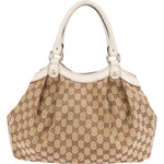 Gucci Monogram GG Canvas Sukey Hobo Handbag - vintageandkickz