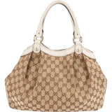 Gucci Monogram GG Canvas Sukey Hobo Handbag - vintageandkickz