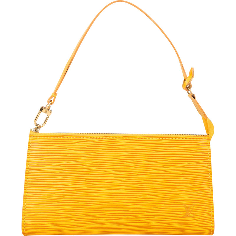 Louis Vuitton Yellow Epi Leather Pochette Accessoires Handbag