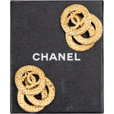 Chanel Woven CC Triple Hoop Clip-On Earrings