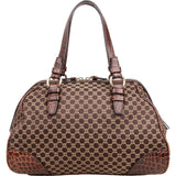 Celine Macadam Monogram Canvas Croc Optic Bowler Handbag