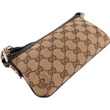 Gucci Monogram GG Supreme Canvas Web Wristlet Pouch Bag