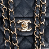 Chanel Quilted Caviar Leather Medium Double Flap Shoulder Bag