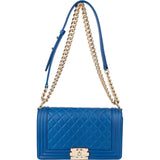Chanel Quilted Lambskin Medium Boy Single Flap Crossbody Bag