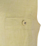 Chanel Green Linen Vintage Sleeveless Button Dress (DE 38 / FR 40)