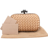 Bottega Veneta Intrecciato Satin Knot Snakeskin Clutch