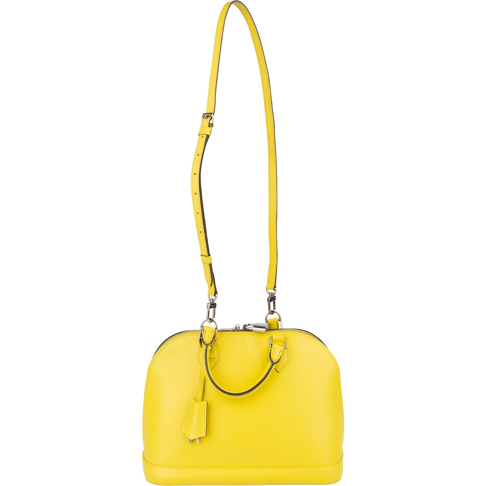 [🔄️B08 / F27] Louis Vuitton Yellow Epi Leather Alma PM Handbag - vintageandkickz