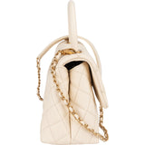 Chanel Quilted Caviar Leather Top Handle Single Flap Crossbody Handbag