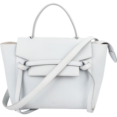 Céline Light Blue Leather Grained Calfskin Nano Belt Handbag