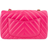 Chanel Quilted Chevron Lambskin Small Single Flap Crossbody Bag